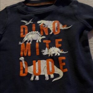 Carter's Dino Mite Dude Long Sleeve Shirt - Navy and Orange
